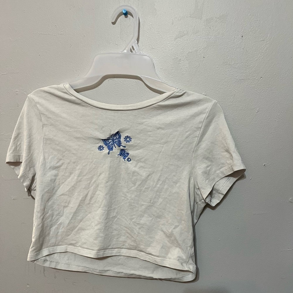 Butterfly Derek Heart Crop Top